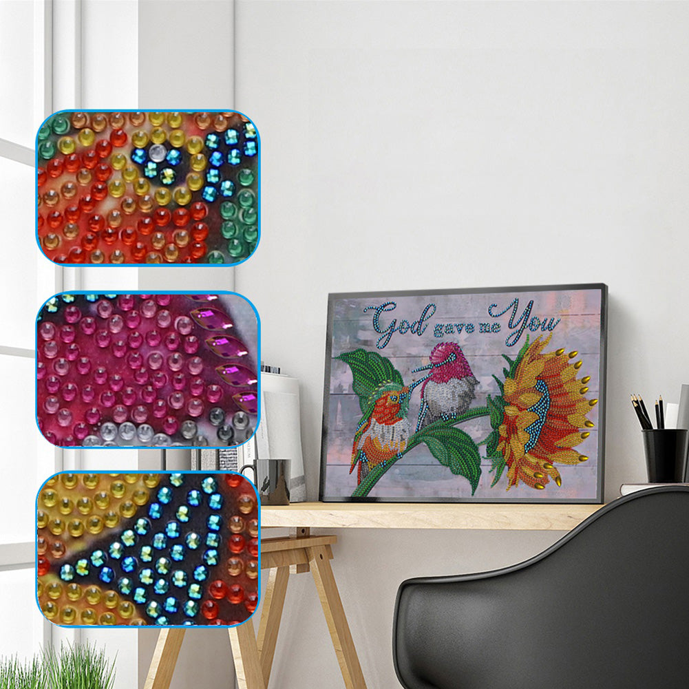 Flowers And Herbs In English - Special Shaped Drill Diamond Paiting 40*30CM