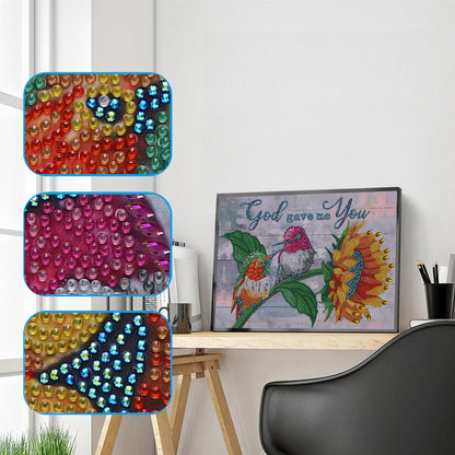 Flowers And Herbs In English - Special Shaped Drill Diamond Paiting 40*30CM