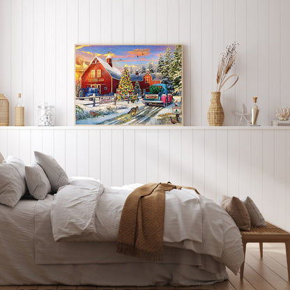 Red House Farm - Full Round Drill Diamond Painting 40*30CM
