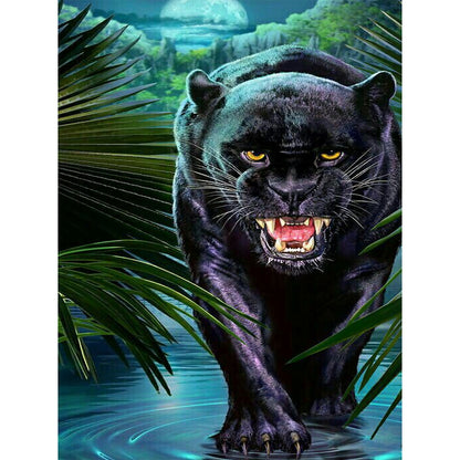 Black Panther - Full Round Drill Diamond Painting 40*60CM