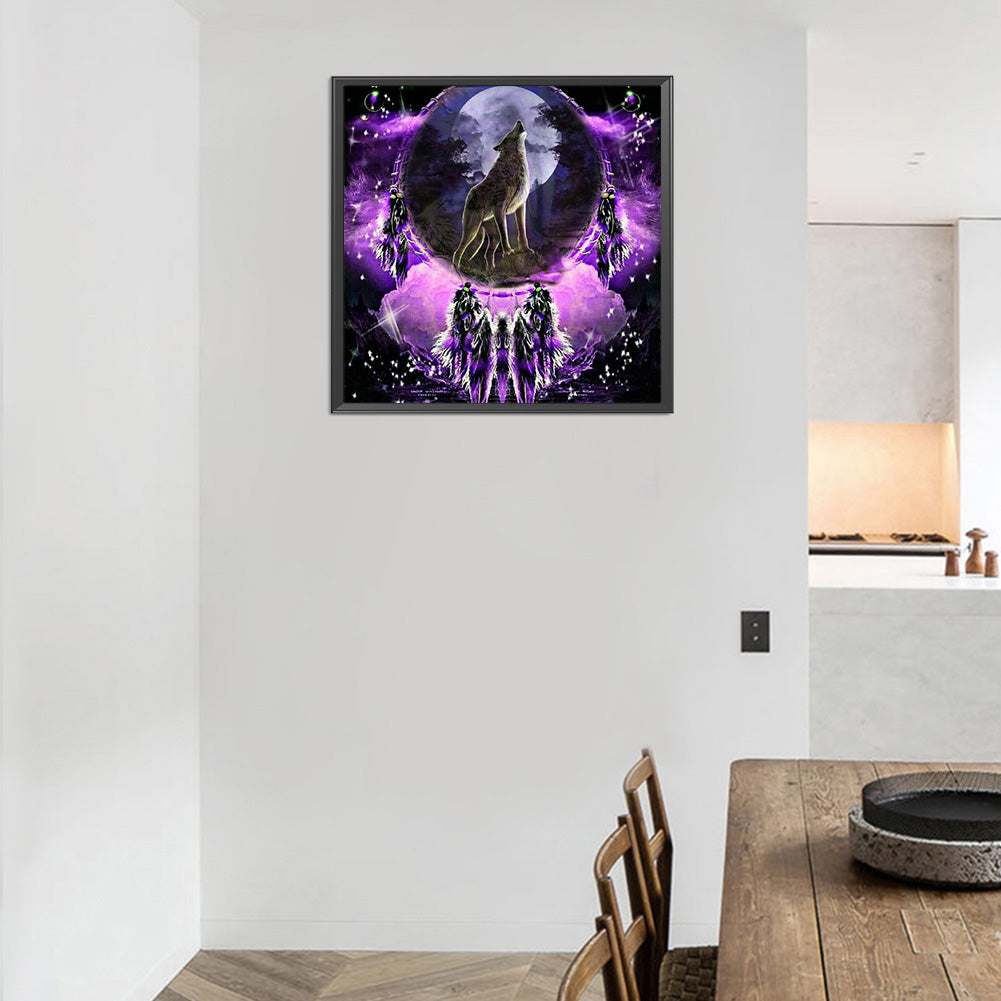 Wolf Dream Catcher - Full Round Drill Diamond Painting 30*30CM