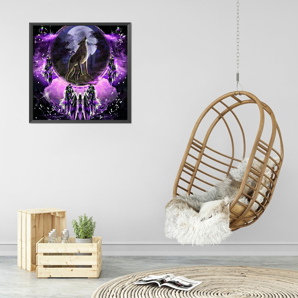 Wolf Dream Catcher - Full Round Drill Diamond Painting 30*30CM