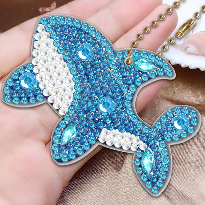5pcs Diamond Painting Keychain DIY Special-shaped Drill Key Ring Pendants