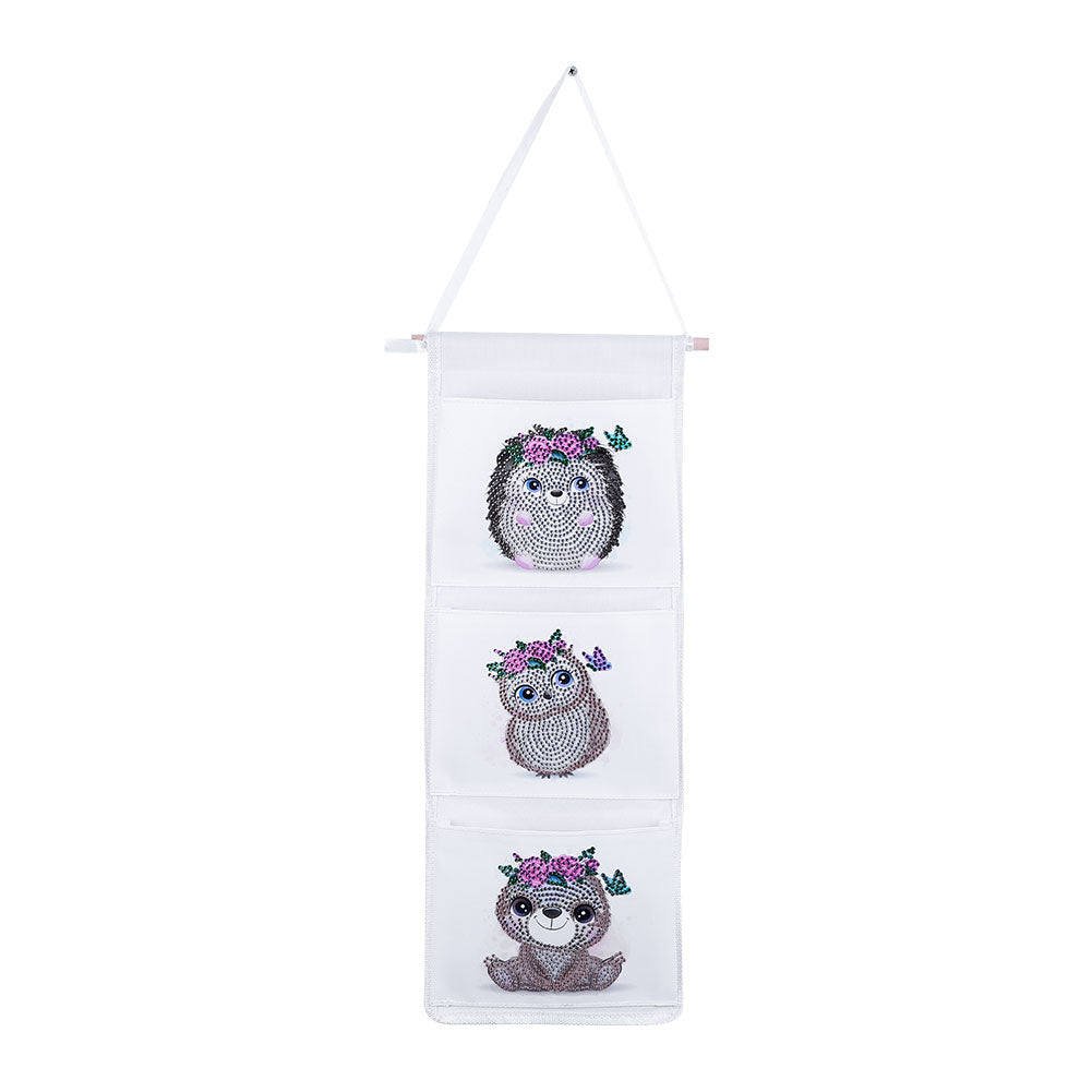 Wall Door Hanging Storage Bag DIY Diamond Painting 3 Pockets Home Organizer