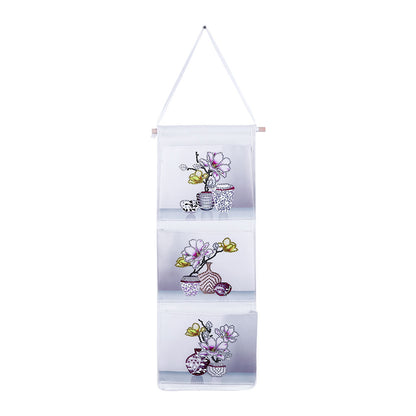 Wall Door Hanging Storage Bag DIY Diamond Painting 3 Pockets Home Organizer