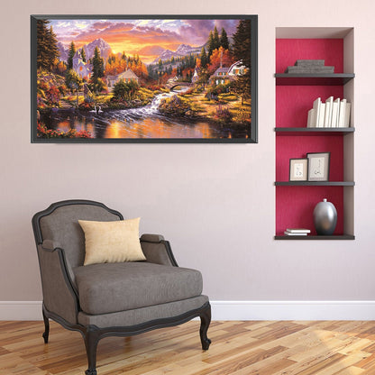 Foothill Village - Full Round Drill Diamond Painting 80*40CM