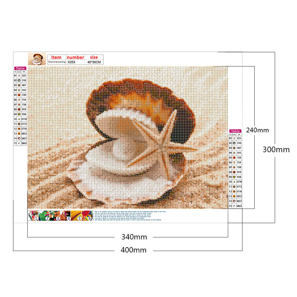 Sea Shells - Full Round Drill Diamond Painting 40*30CM