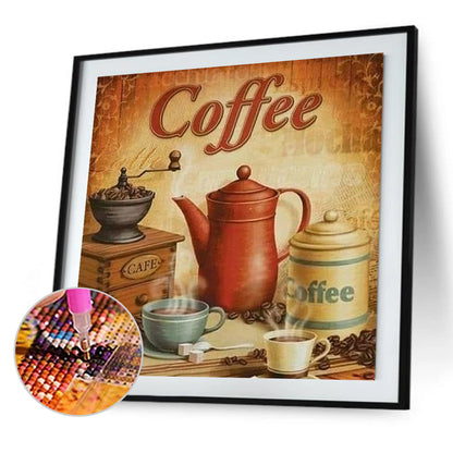 Coffee - Full Round Drill Diamond Painting 45*45CM