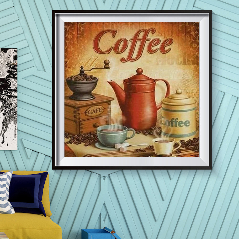 Coffee - Full Round Drill Diamond Painting 45*45CM