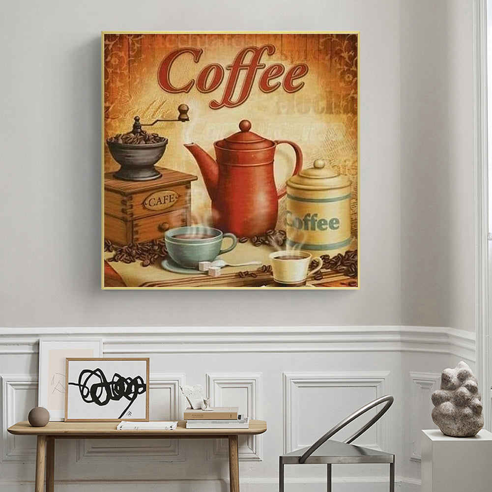 Coffee - Full Round Drill Diamond Painting 45*45CM