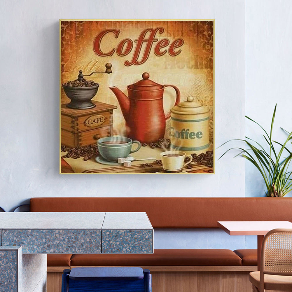 Coffee - Full Round Drill Diamond Painting 45*45CM