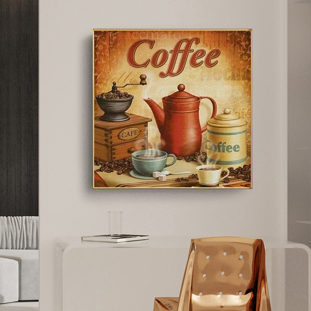 Coffee - Full Round Drill Diamond Painting 45*45CM