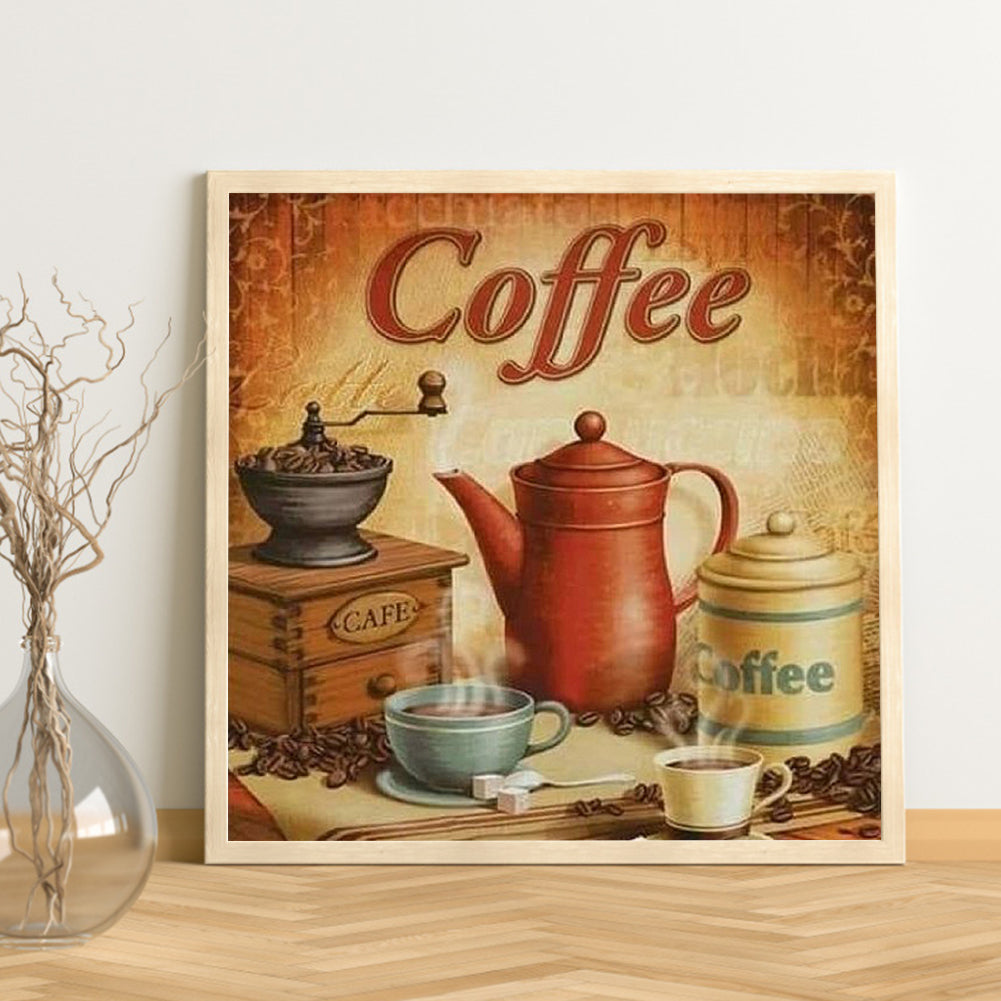 Coffee - Full Round Drill Diamond Painting 45*45CM