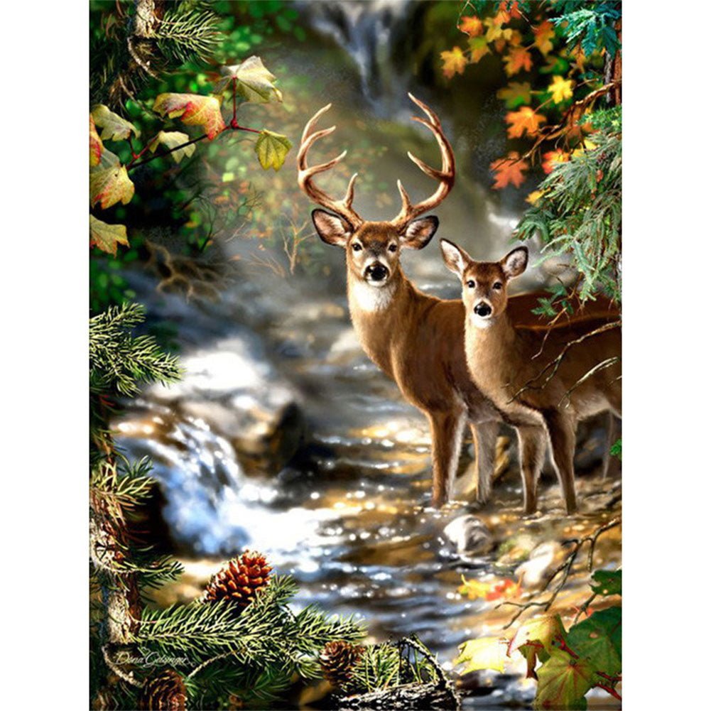 Deer - Full Round Drill Diamond Painting 30*40CM