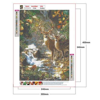 Deer - Full Round Drill Diamond Painting 30*40CM