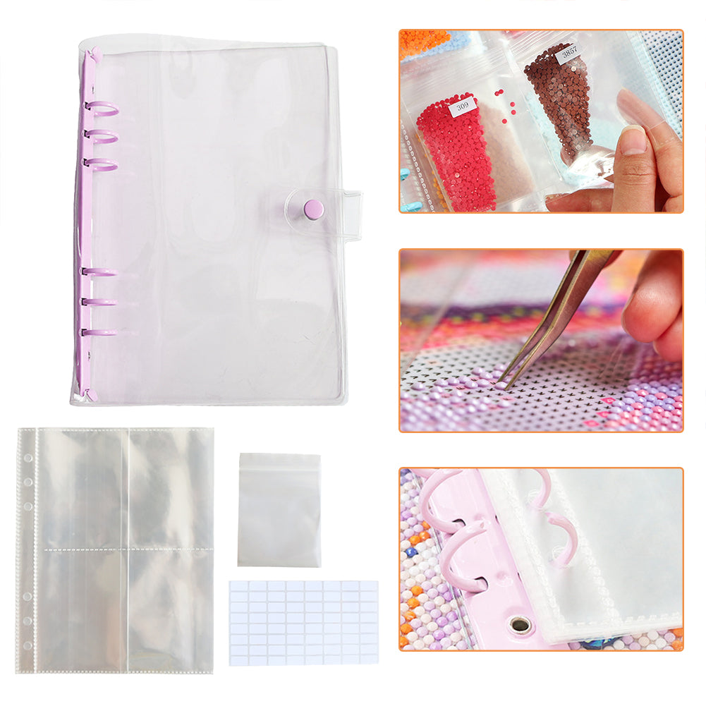Diamond Painting Storage Book Beads Container Clear Loose Leaf A5 Binder