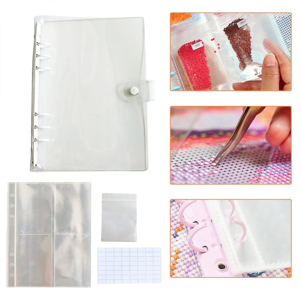 Diamond Painting Storage Book Beads Container Clear Loose Leaf A5 Binder