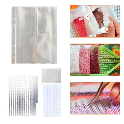 Diamond Painting Storage Book Clear Loose Leaf Self Sealing Plastic Bags