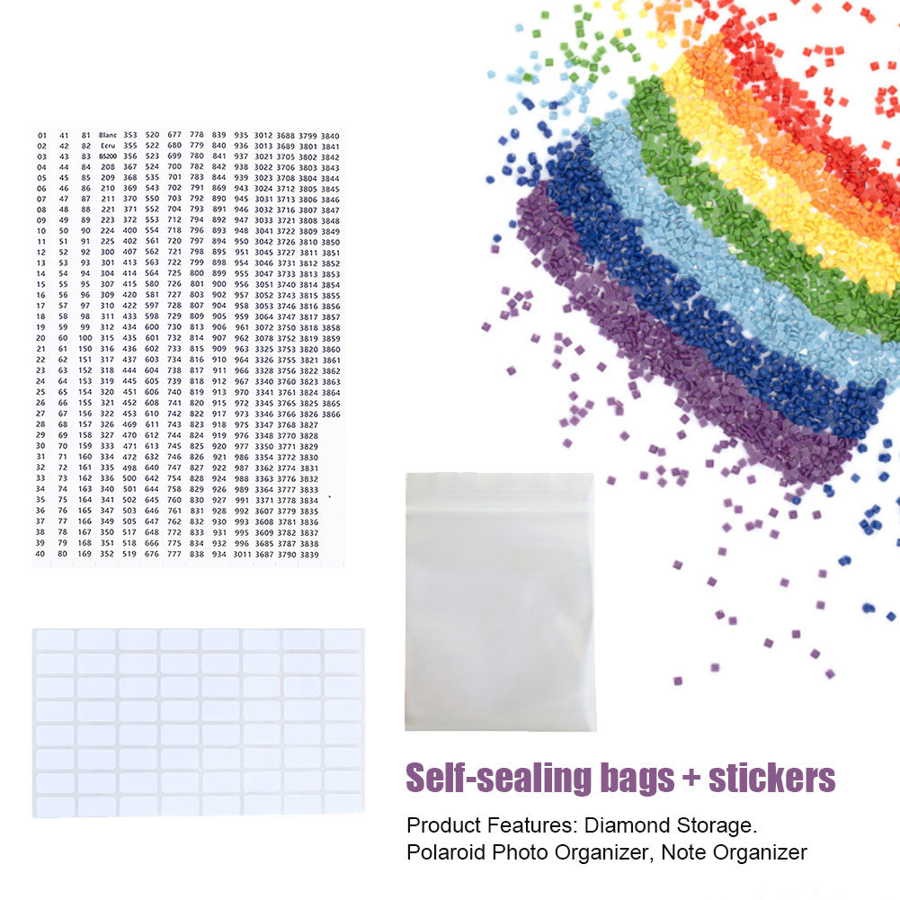 Diamond Painting Storage Book Clear Loose Leaf Self Sealing Plastic Bags
