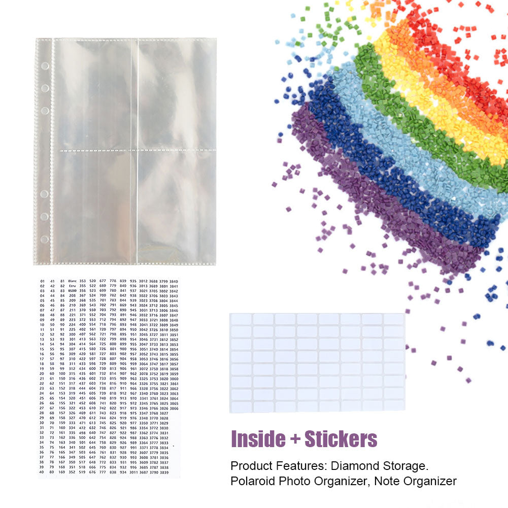 Diamond Painting Storage Book Clear Loose Leaf Self Sealing Plastic Bags