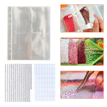 Diamond Painting Storage Book Clear Loose Leaf Self Sealing Plastic Bags
