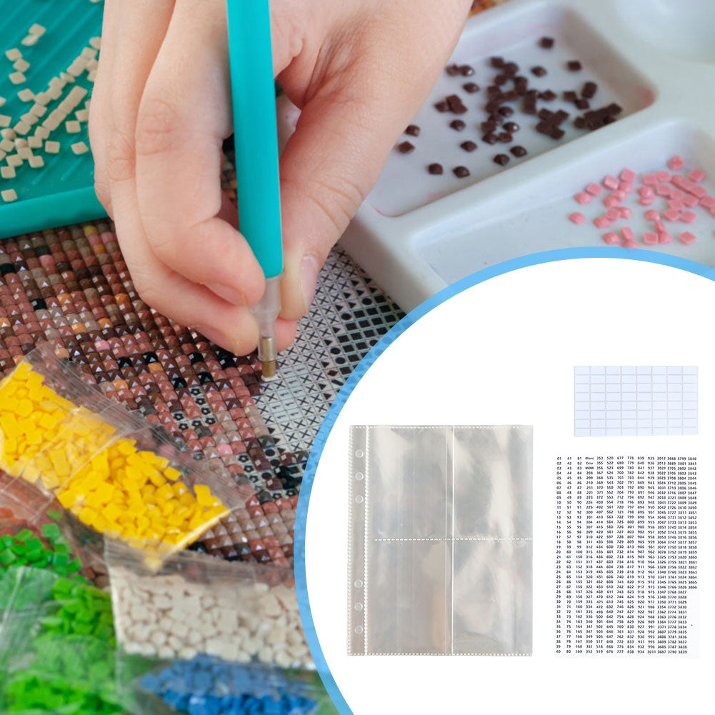 Diamond Painting Storage Book Clear Loose Leaf Self Sealing Plastic Bags