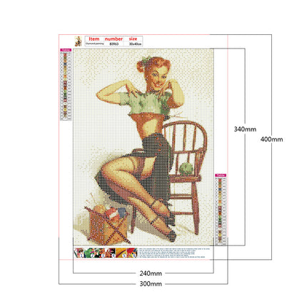 Sexy Woman - Full Round Drill Diamond Painting 30*40CM