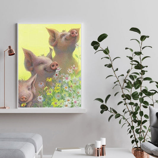 Daisy And Piglet - Full Round Drill Diamond Painting 30*40CM