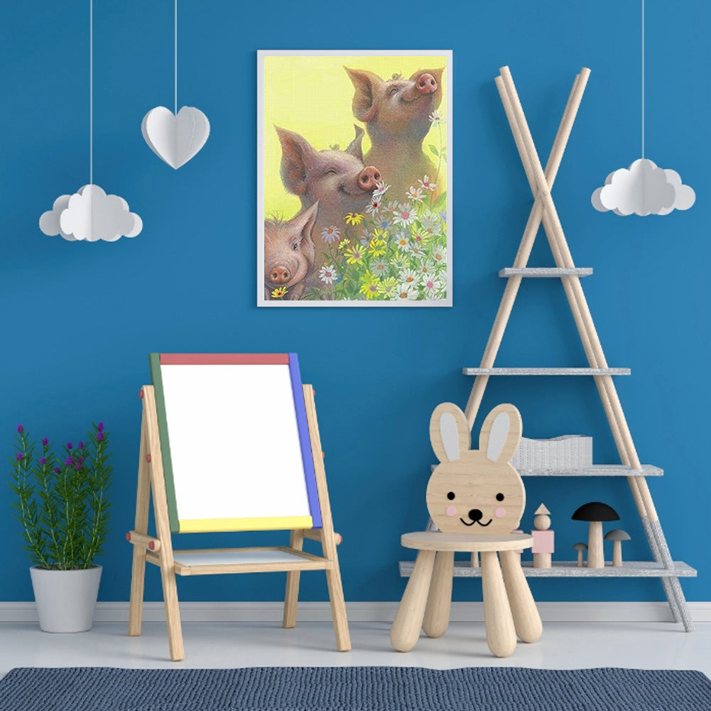 Daisy And Piglet - Full Round Drill Diamond Painting 30*40CM