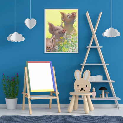 Daisy And Piglet - Full Round Drill Diamond Painting 30*40CM