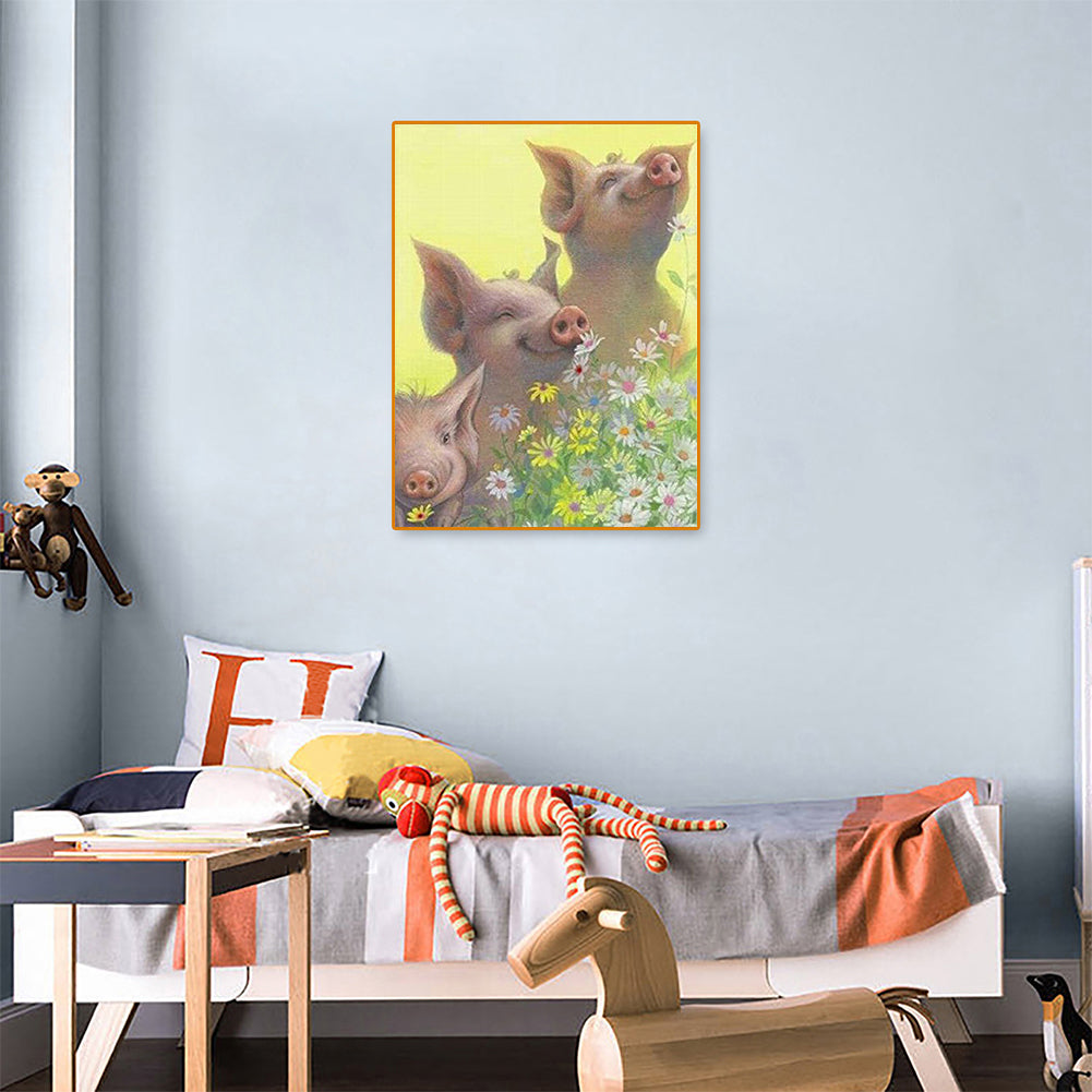 Daisy And Piglet - Full Round Drill Diamond Painting 30*40CM