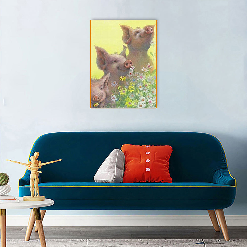 Daisy And Piglet - Full Round Drill Diamond Painting 30*40CM