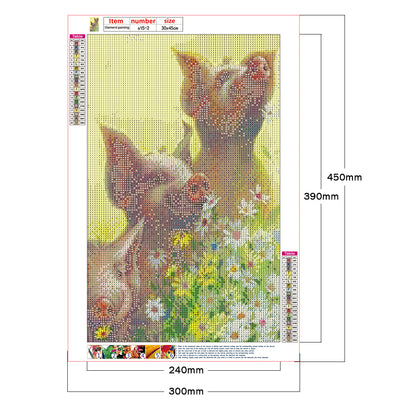 Daisy And Piglet - Full Round Drill Diamond Painting 30*40CM