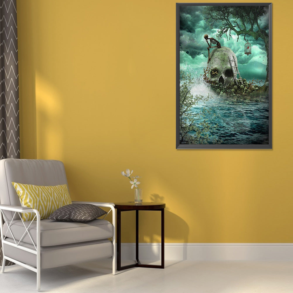 Skull - Full Round Drill Diamond Painting 50*70CM