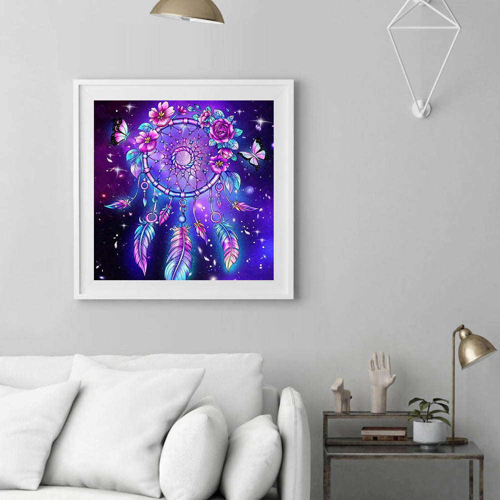 Purple Atmosphere Dream Catcher - Full Round Drill Diamond Painting 30*30CM
