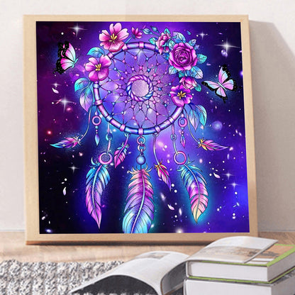 Purple Atmosphere Dream Catcher - Full Round Drill Diamond Painting 30*30CM