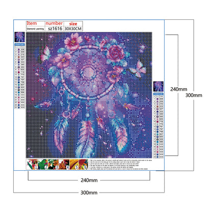 Purple Atmosphere Dream Catcher - Full Round Drill Diamond Painting 30*30CM