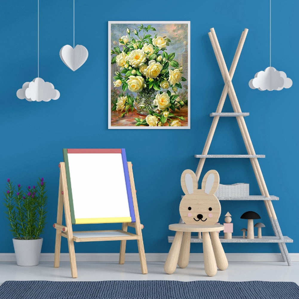Vase 30*40CM(Canvas) Full Round Drill Diamond Painting