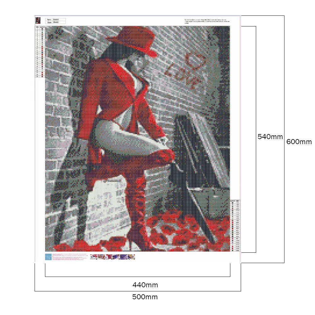 Beauty In Red 50*60CM(Canvas) Full Round Drill Diamond Painting