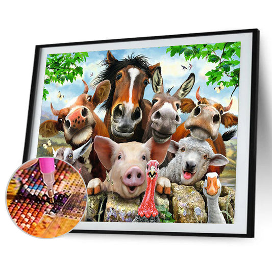 Animal Party 40*30CM(Canvas) Full Round Drill Diamond Painting