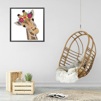 Giraffe 30*30CM(Canvas) Special Shaped Drill Diamond Paiting