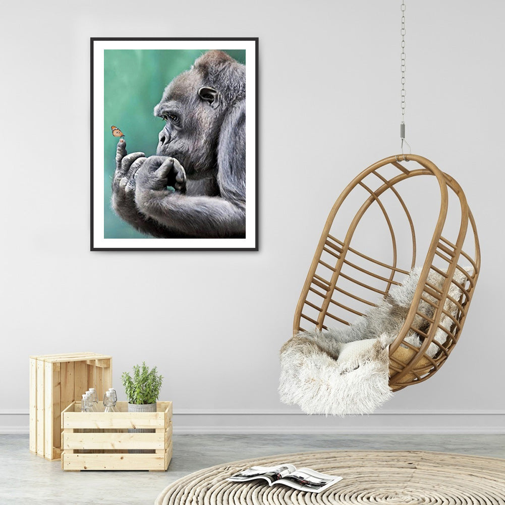 Gorilla 30*40CM(Canvas) Full Round Drill Diamond Painting