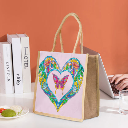 5D Diamond Painting Handbag DIY Eco-friendly Linen Shopping Storage Bags