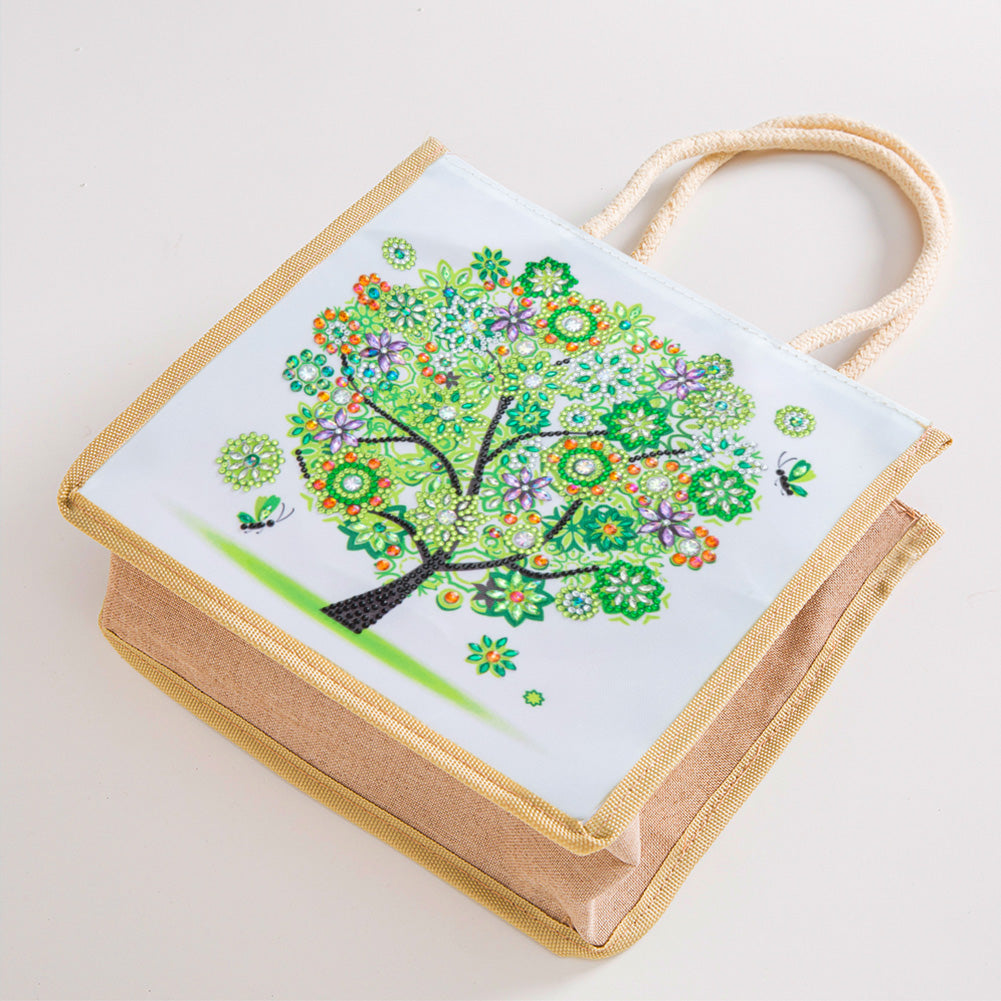 5D Diamond Painting Handbag DIY Eco-friendly Linen Shopping Storage Bags