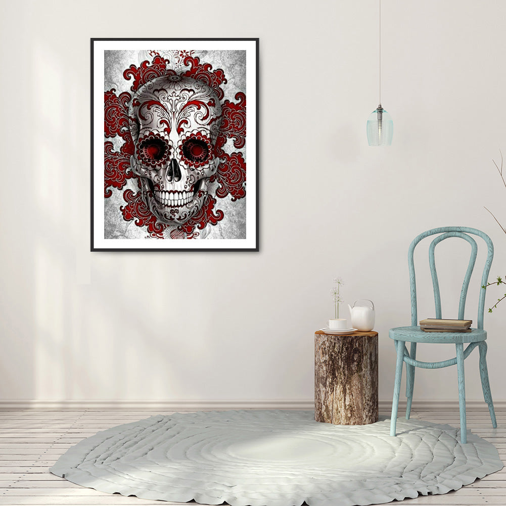 Skull 30*40CM(Canvas) Full Round Drill Diamond Painting