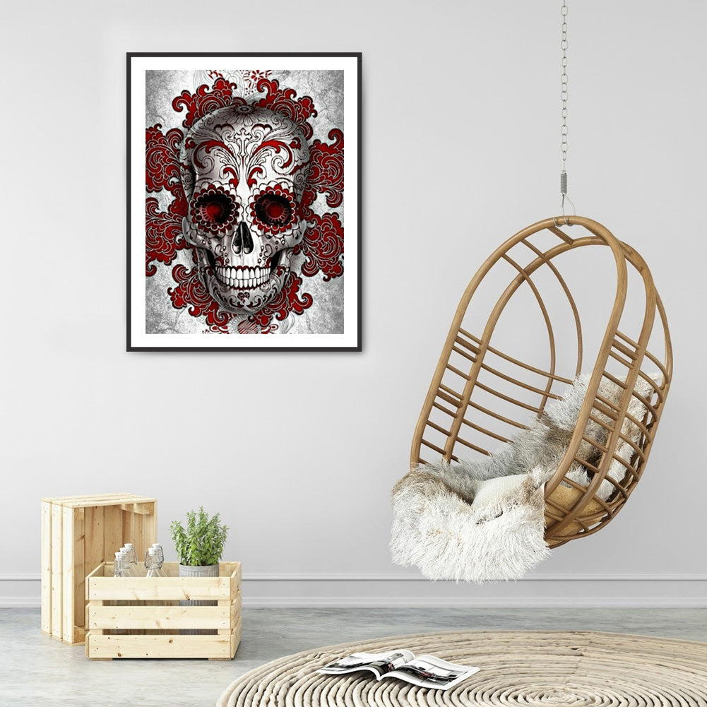 Skull 30*40CM(Canvas) Full Round Drill Diamond Painting