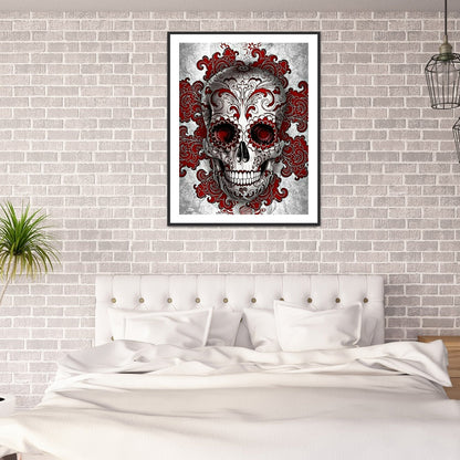 Skull 30*40CM(Canvas) Full Round Drill Diamond Painting