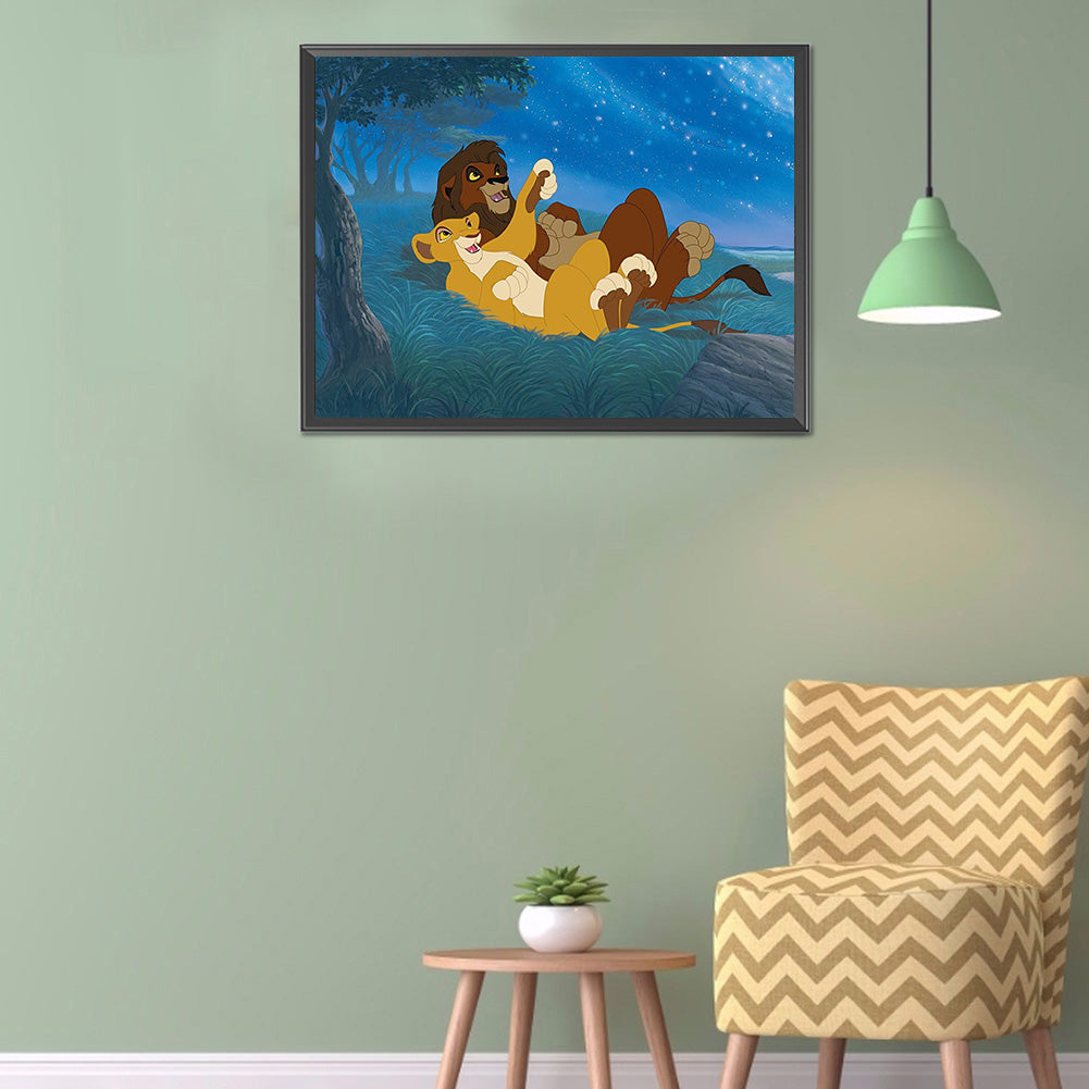 Lion King 50*40CM(Canvas) Full Round Drill Diamond Painting