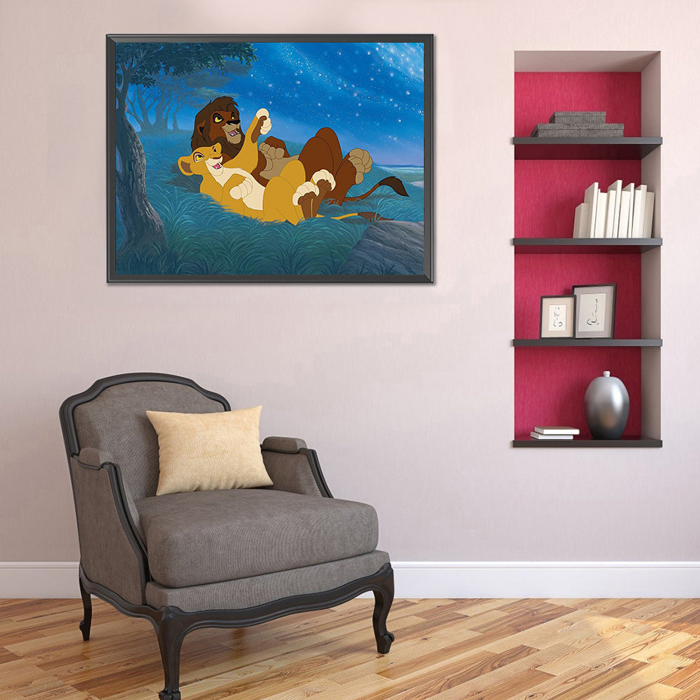 Lion King 50*40CM(Canvas) Full Round Drill Diamond Painting