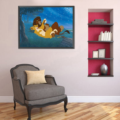 Lion King 50*40CM(Canvas) Full Round Drill Diamond Painting
